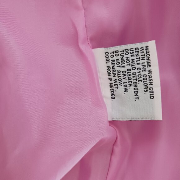 London Fog  Barbie Pink Jacket Girls Size Large (12-14) Belt, Elbow Pads, Lined - Picture 8 of 13